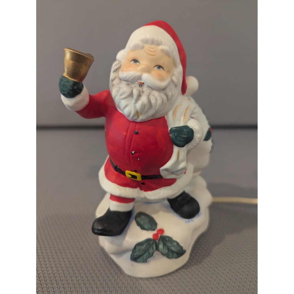 VTG Light Up Ceramic Santa Claus Night Light Figurine Holiday Aladdin Giftware
